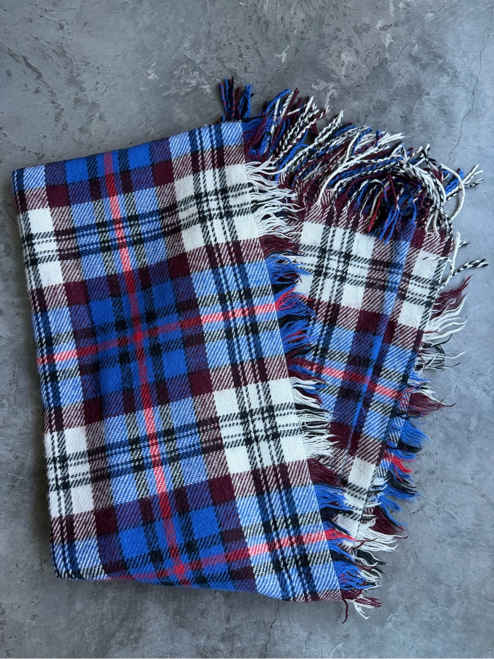 MADEWELL Softplaid Scarf Cobalt Blue Plaid